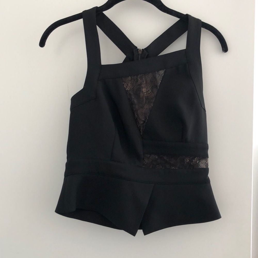 BCBG Black Top with Lace